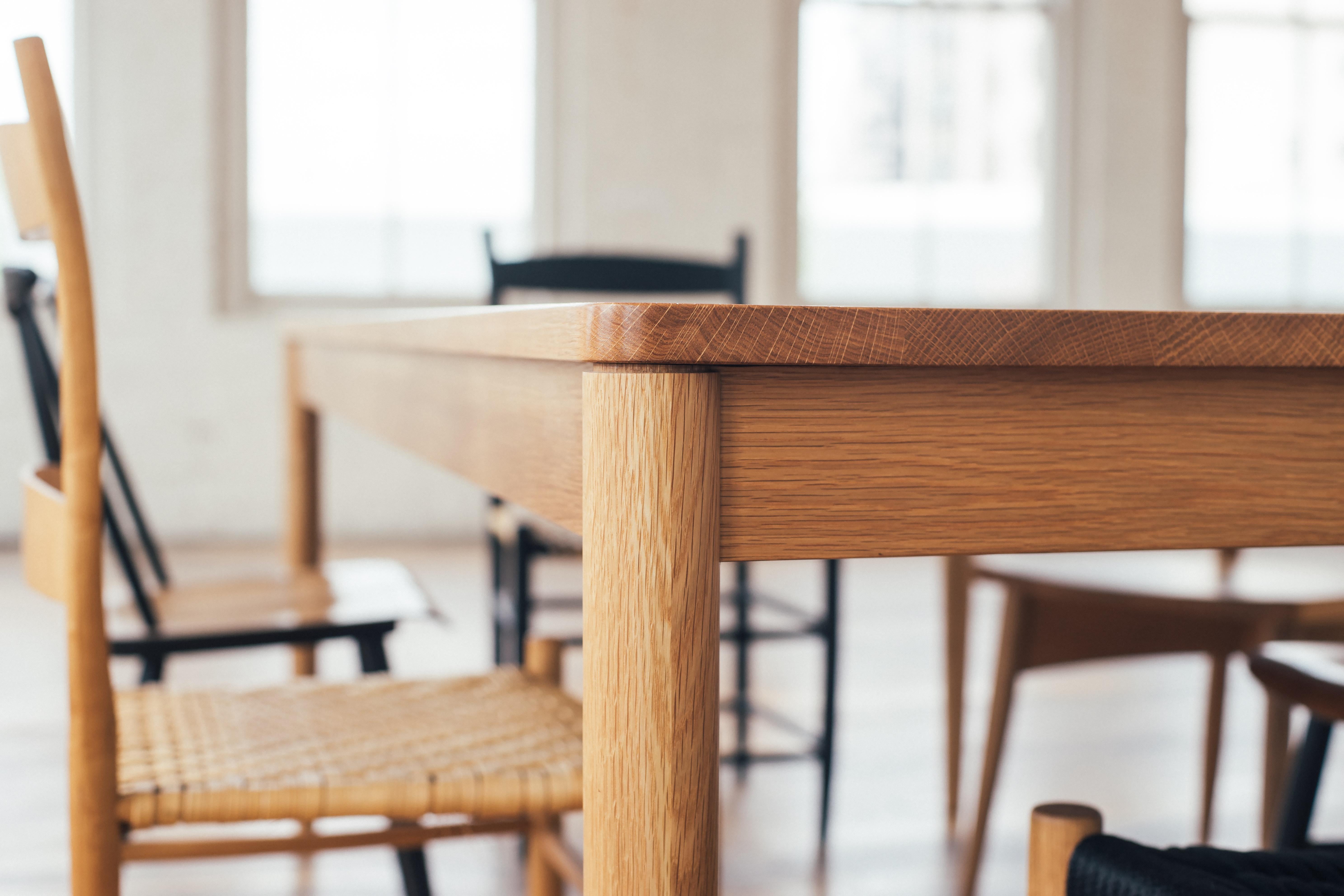 white oak and walnut table