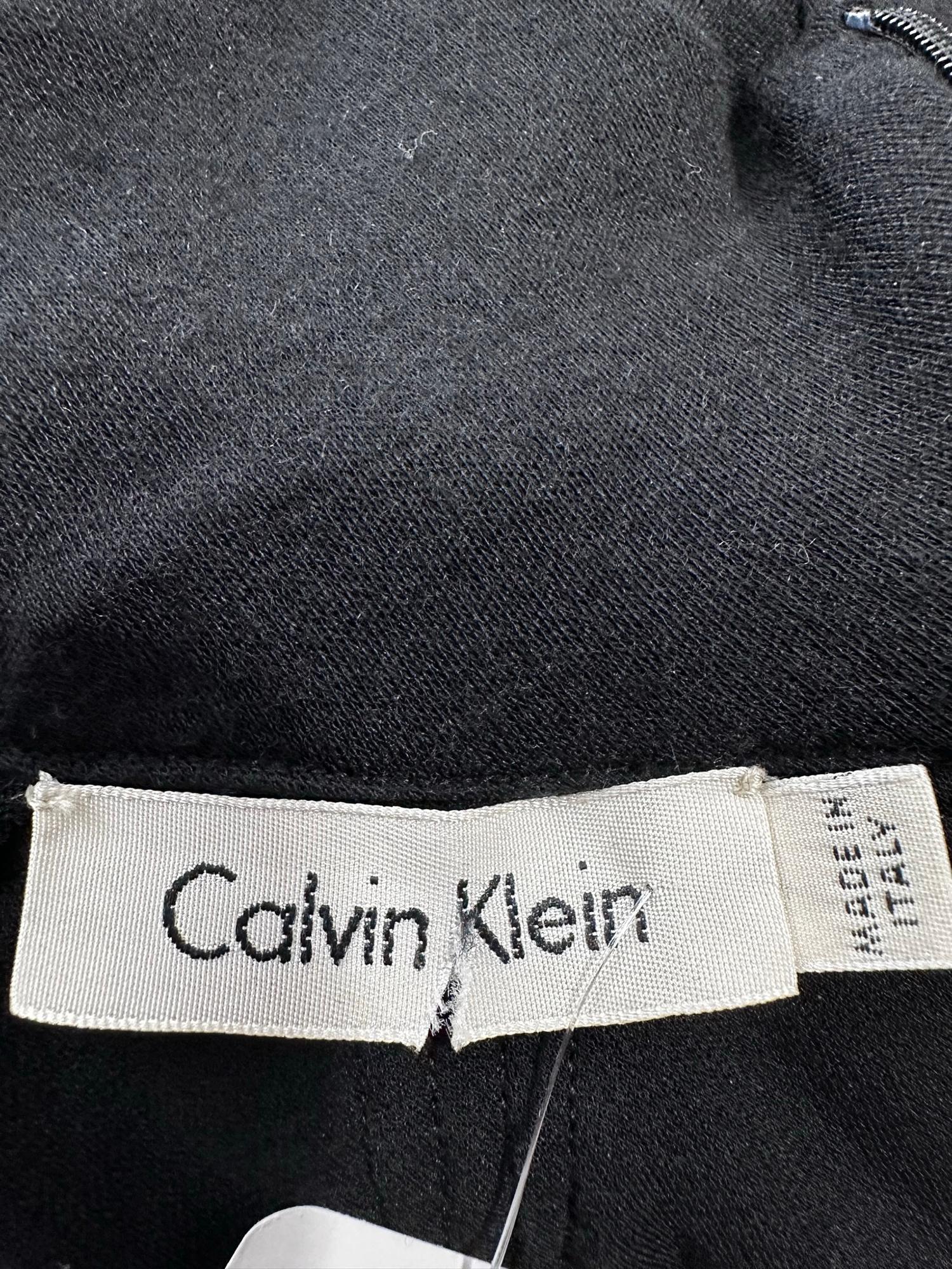 Calvin Klein 1990s Cashmere Blend Bias sheer Seam Classic Fit & Flair Dress 8 en vente 9