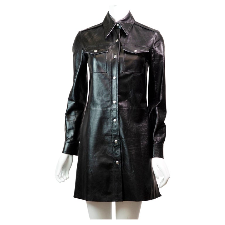 Calvin Klein 205W39NYC by Raf Simons Runway F/W 2017 Leather Shirt Dress at 1stDibs | calvin klein leather dress, calvin klein 205w39nyc leather jacket, clueless calvin klein dress for sale Calvin Klein 205W39NYC by Raf Simons Runway F/W 2017 Leather Shirt Dress at 1stDibs | calvin klein leather dress, calvin klein 205w39nyc leather jacket, clueless calvin klein dress for sale