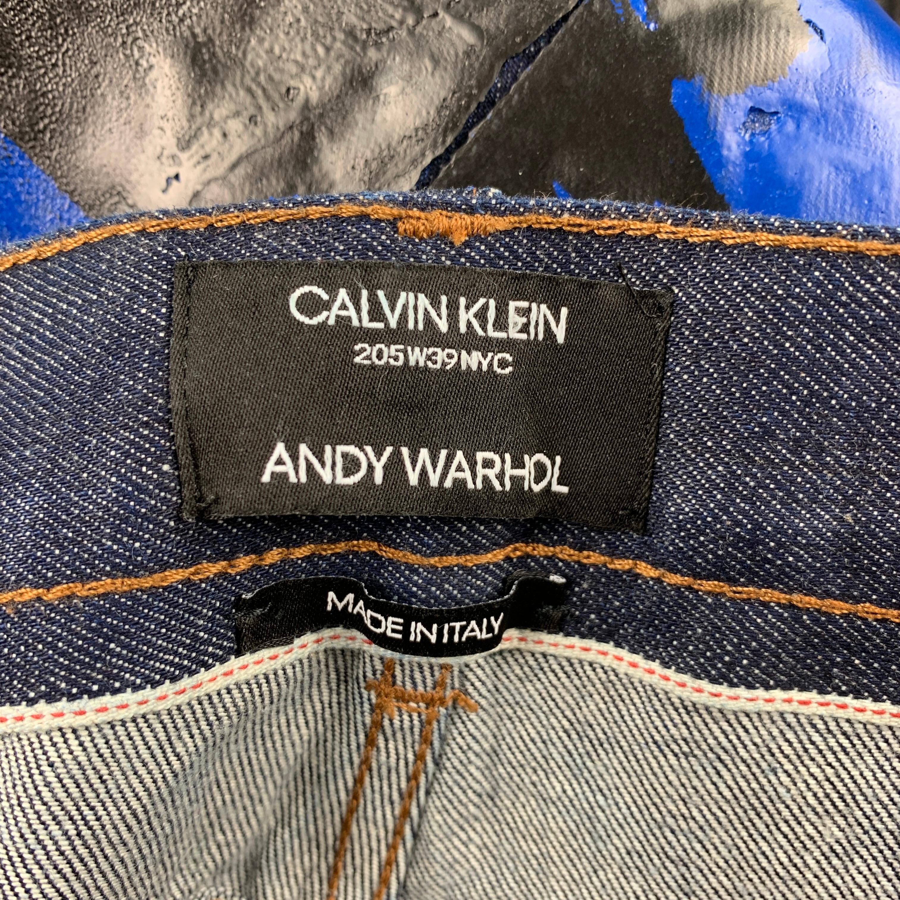 Purple CALVIN KLEIN 205W39NYC by RAF SIMONS x Andy Warhol Size 34 Indigo Pants