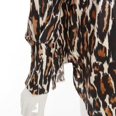 CALVIN KLEIN 205W39NYC Raf Simons 100% silk black leopard print shirt US0 XS