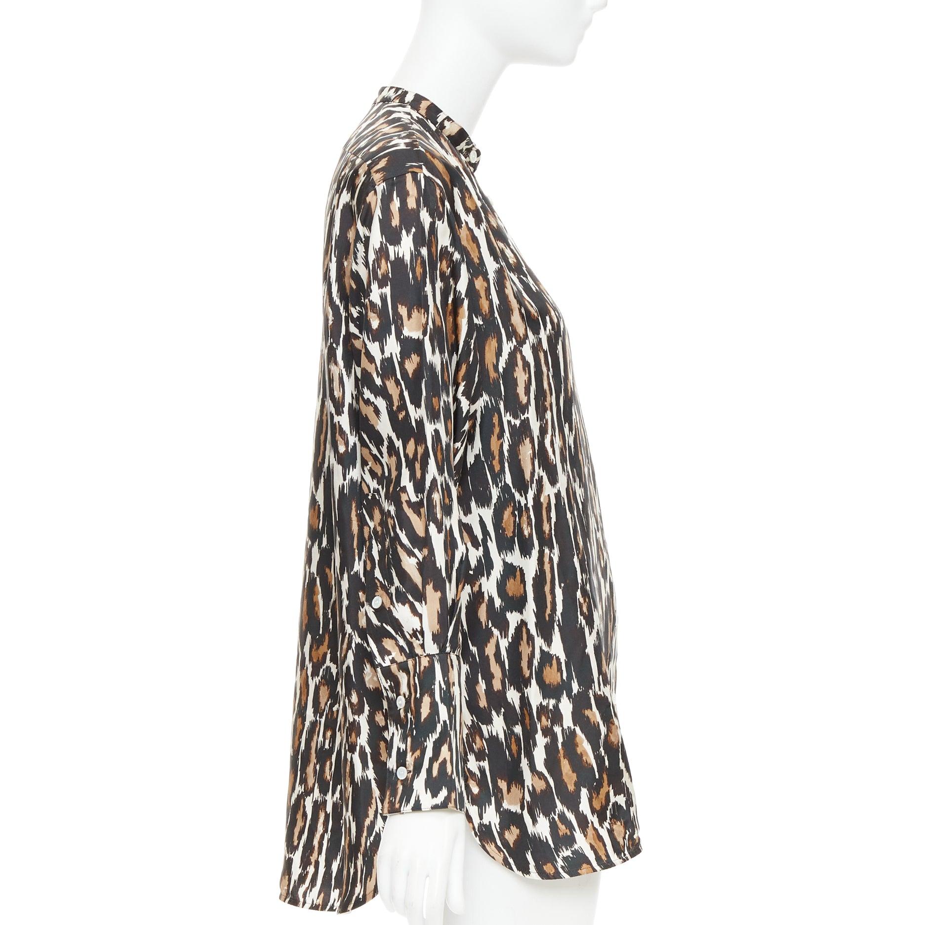 Calvin Klein 205W39NYC Raf Simons 100% seta nera con stampa leopardo US0 XS In condizioni ottime in vendita a Hong Kong, NT
