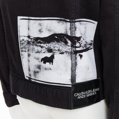 CALVIN KLEIN 205W39NYC Raf Simons Andy Warhol black pop art trucker jacket L