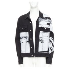 CALVIN KLEIN 205W39NYC Raf Simons Andy Warhol black pop art trucker jacket L
