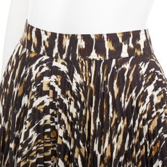 CALVIN KLEIN 205W39NYC Raf Simons brown leopard print pleated skirt US0 XS