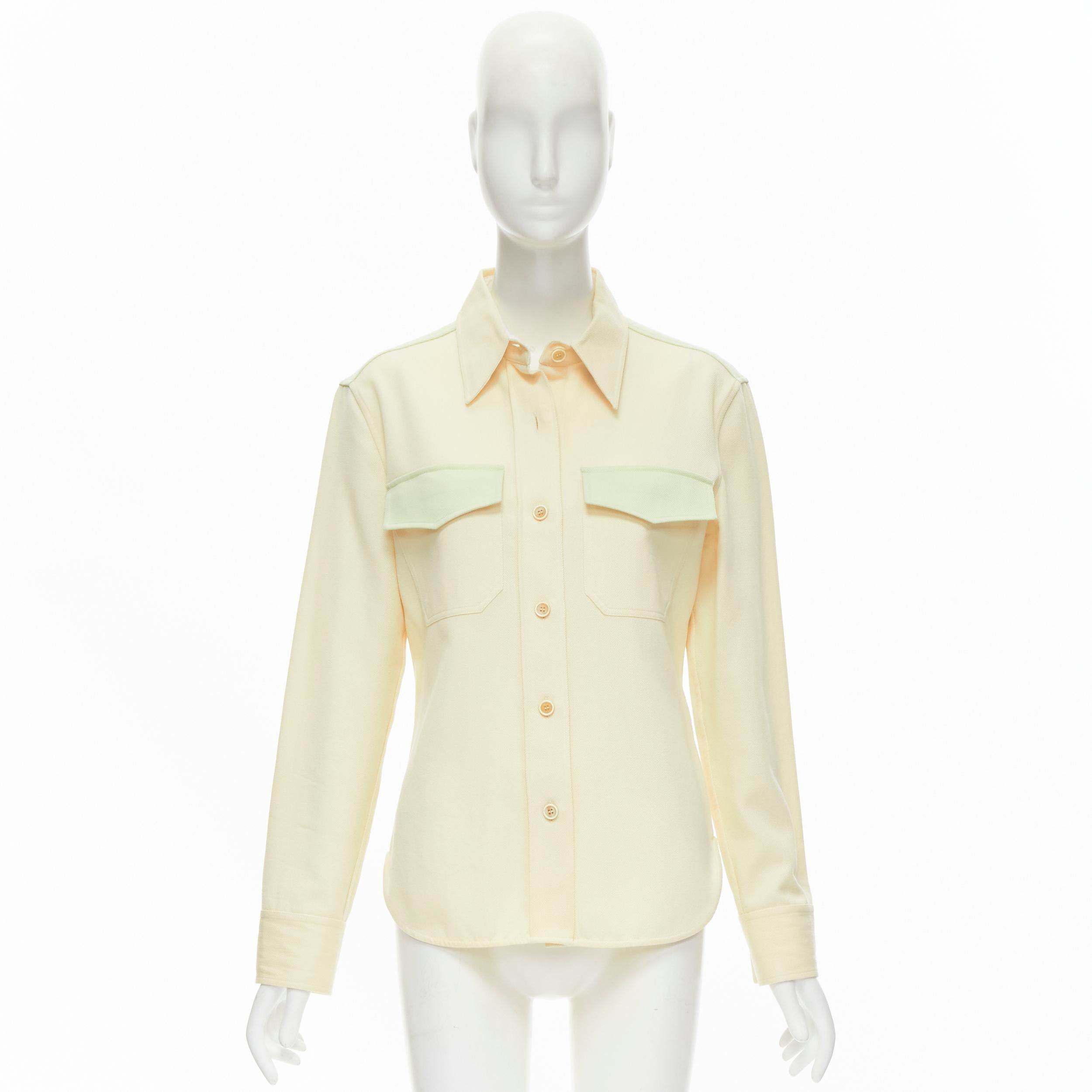 CALVIN KLEIN 205W39NYC Raf Simons - Chemise à poches à rabat western jaune pastel  en vente 5
