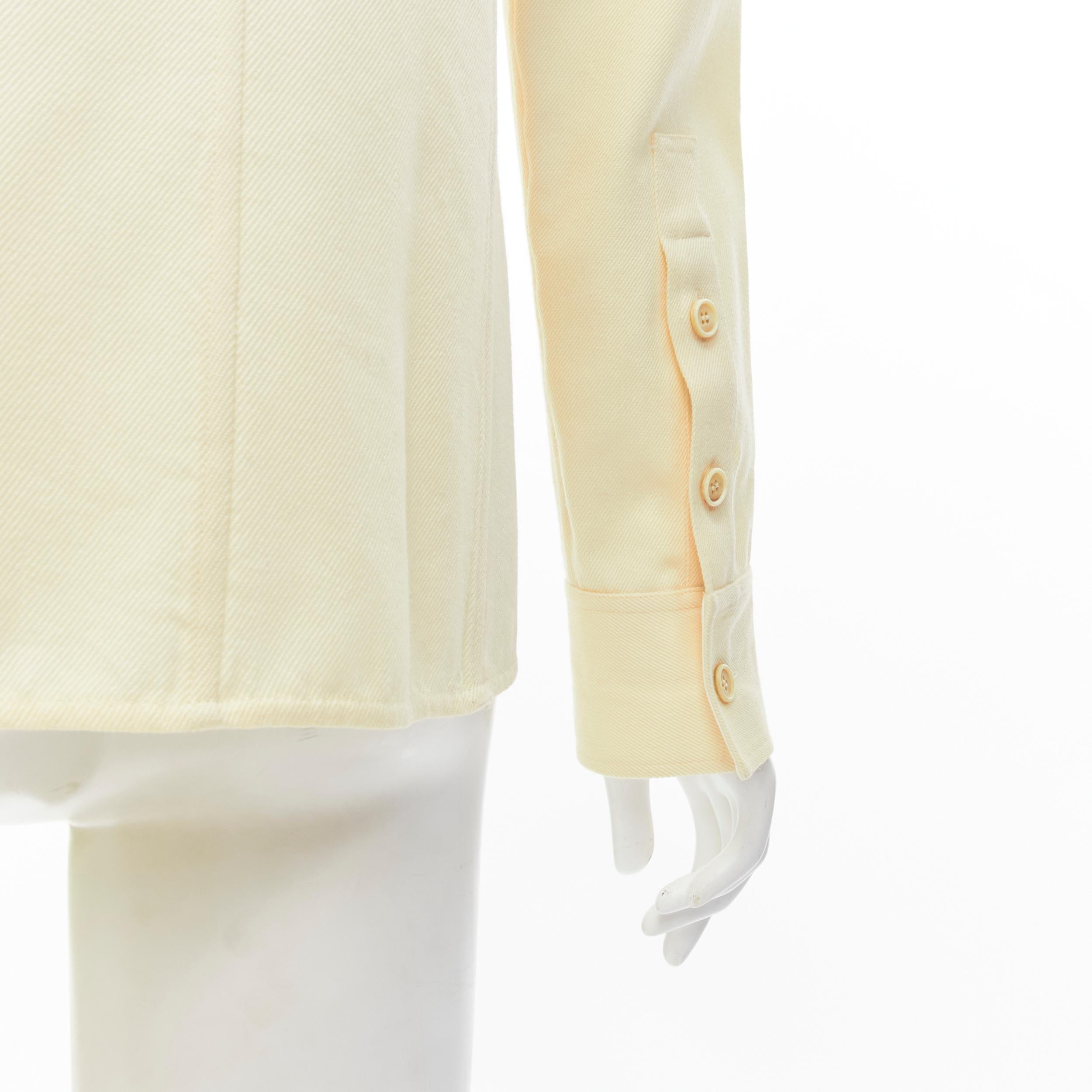 Women's CALVIN KLEIN 205W39NYC Raf Simons pastel yellow green western flap pocket shirt