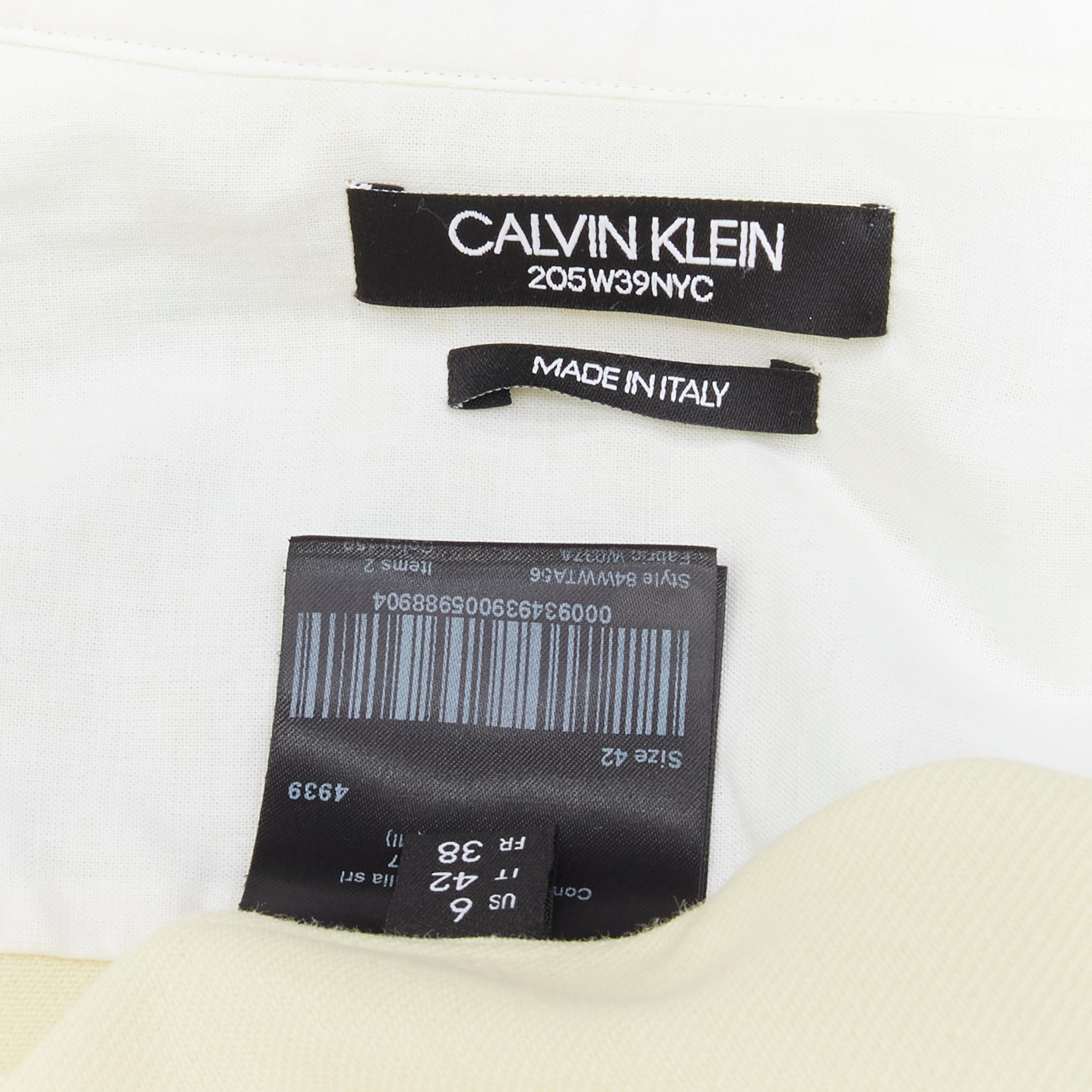 CALVIN KLEIN 205W39NYC Raf Simons pastel yellow green western flap pocket shirt 1