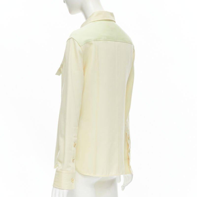 CALVIN KLEIN 205W39NYC Raf Simons yellow green western flap pocket shirt US6 S For Sale 1