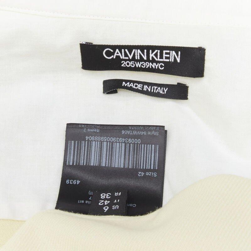 CALVIN KLEIN 205W39NYC Raf Simons yellow green western flap pocket shirt US6 S For Sale 4