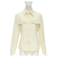 CALVIN KLEIN 205W39NYC Raf Simons camicia giallo verde con tasca a patta US6 S.
