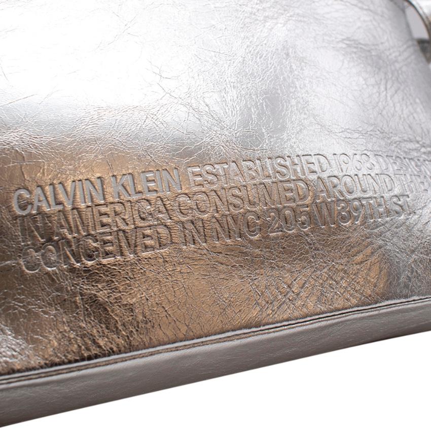 Women's or Men's Calvin Klein 205W39NYC Silver leather Binocular Shoulder Bag  For Sale