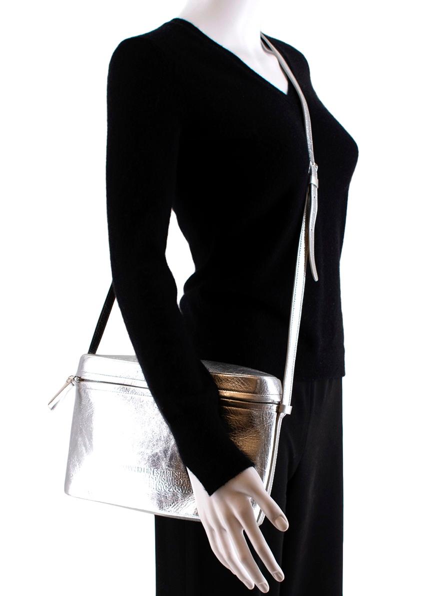 Calvin Klein 205W39NYC Silver leather Binocular Shoulder Bag  For Sale 2
