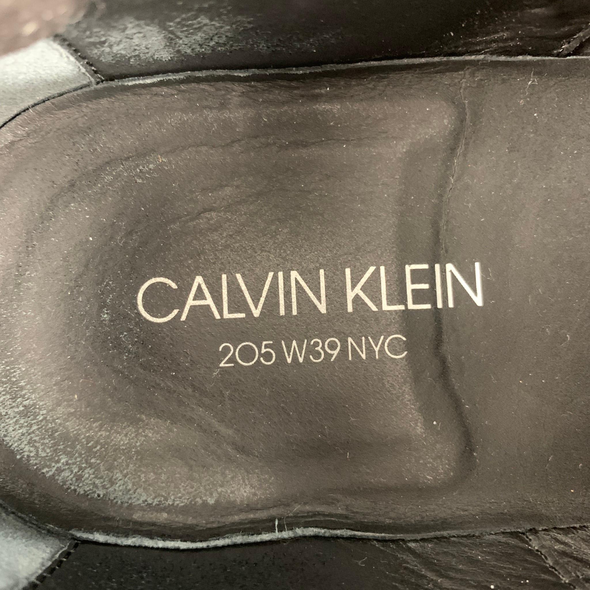 CALVIN KLEIN 205W39NYC Size 10 Brown Solid Leather Double Monk Strap Loafers 3
