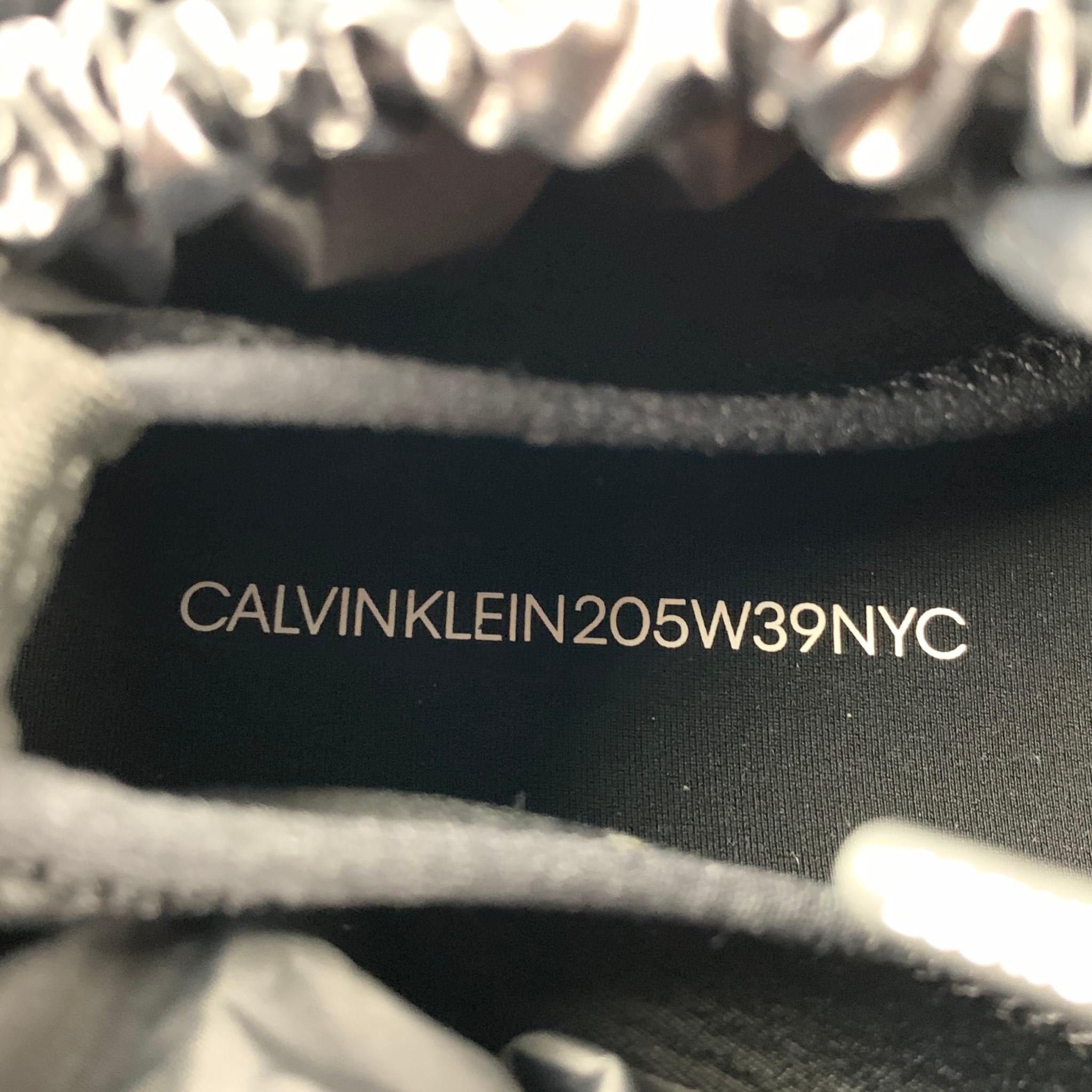 Men's CALVIN KLEIN 205W39NYC Size 12.5 Black Grey Nylon Lace Up Sneakers