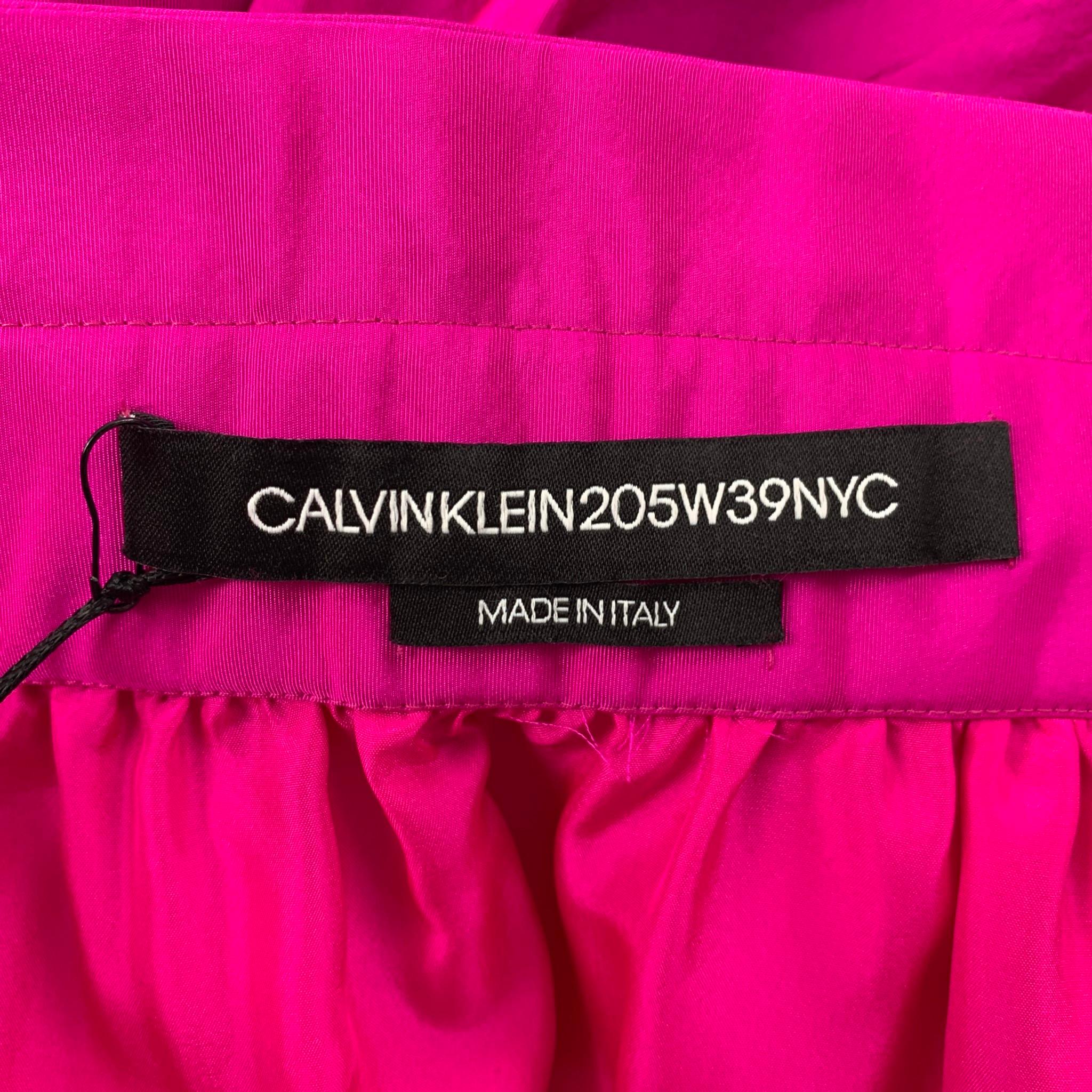 Women's CALVIN KLEIN 205W39NYC Size 2 Pink Silk Pleated Circle Skirt