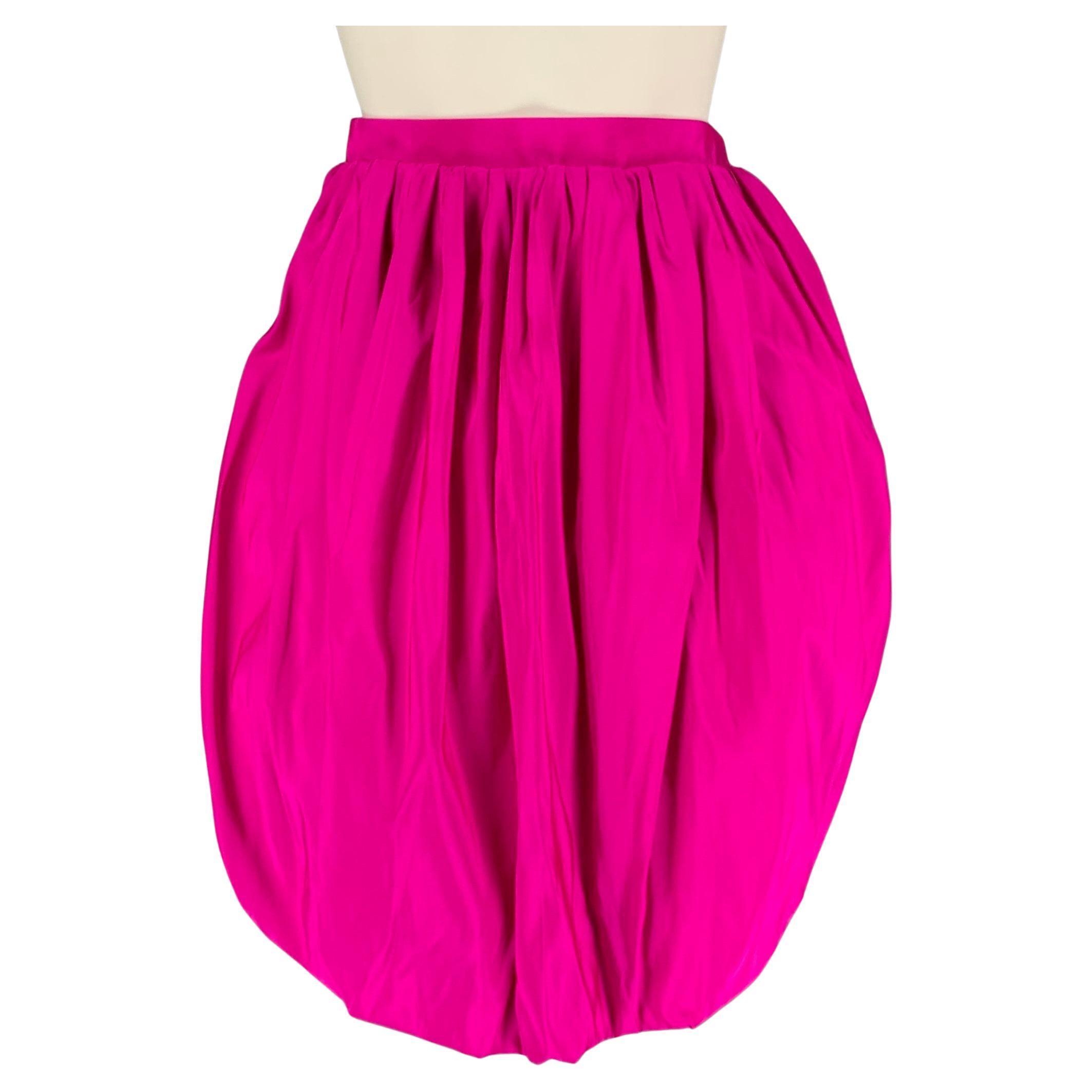 CALVIN KLEIN 205W39NYC Size 2 Pink Silk Pleated Circle Skirt For Sale at  1stDibs