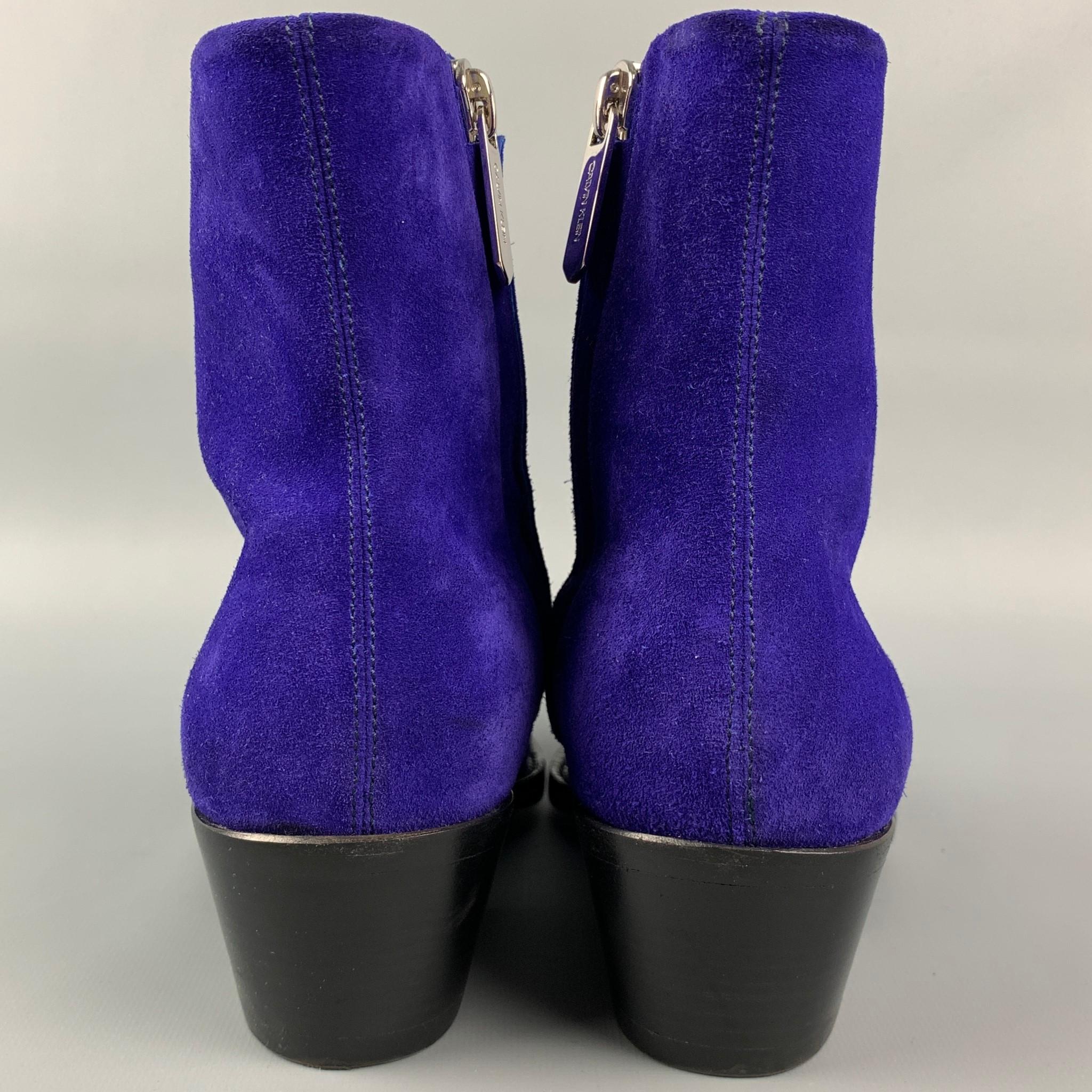 purple ankle boots