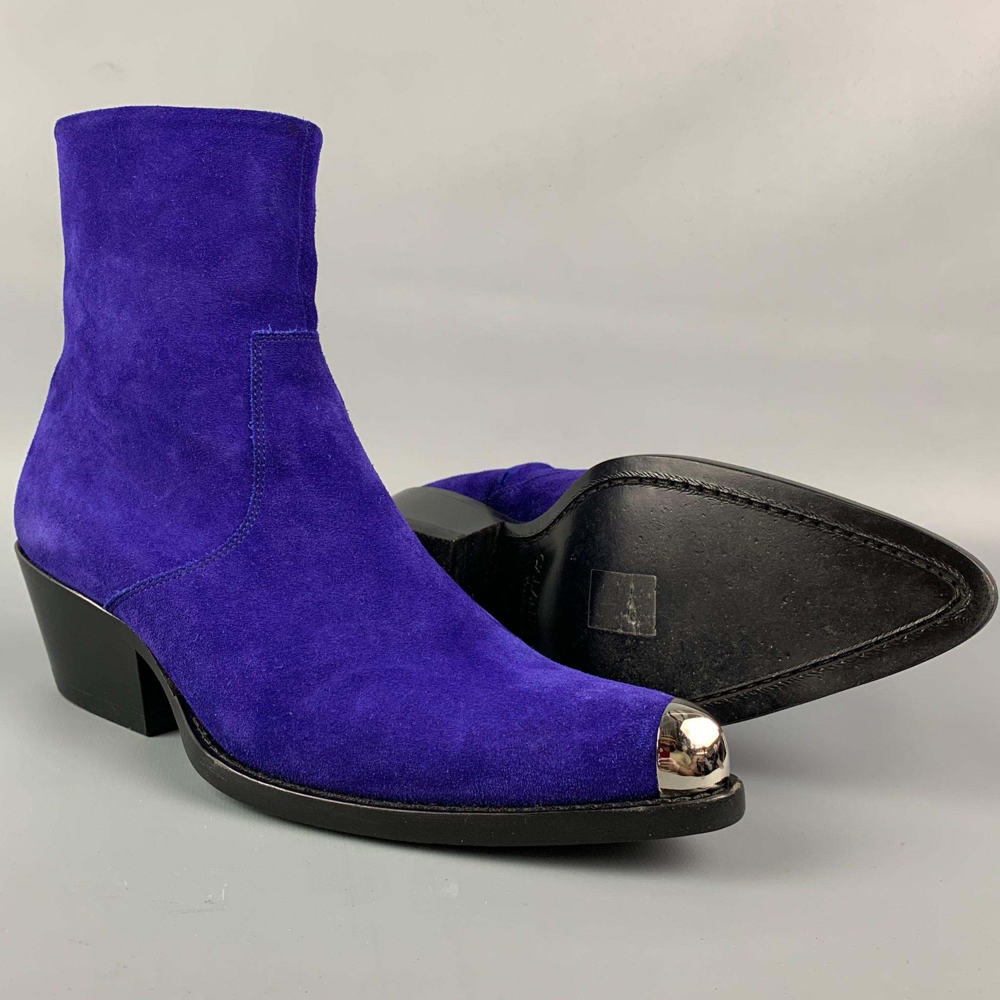 CALVIN KLEIN 205W39NYC Size  Purple Leather Ankle Boots For Sale at  1stDibs