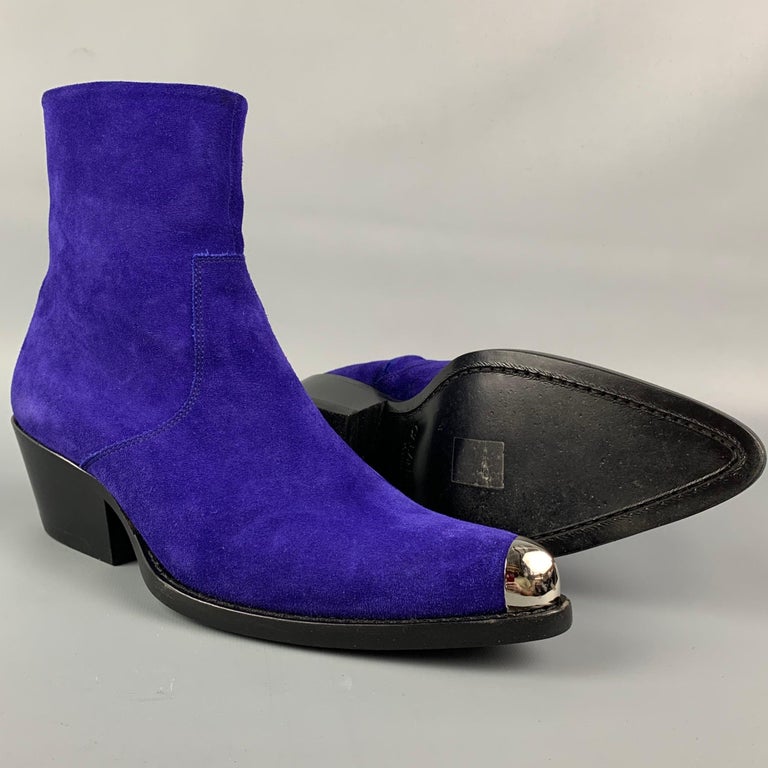 CALVIN KLEIN 205W39NYC Size 6.5 Purple Leather Ankle Boots For Sale at  1stDibs