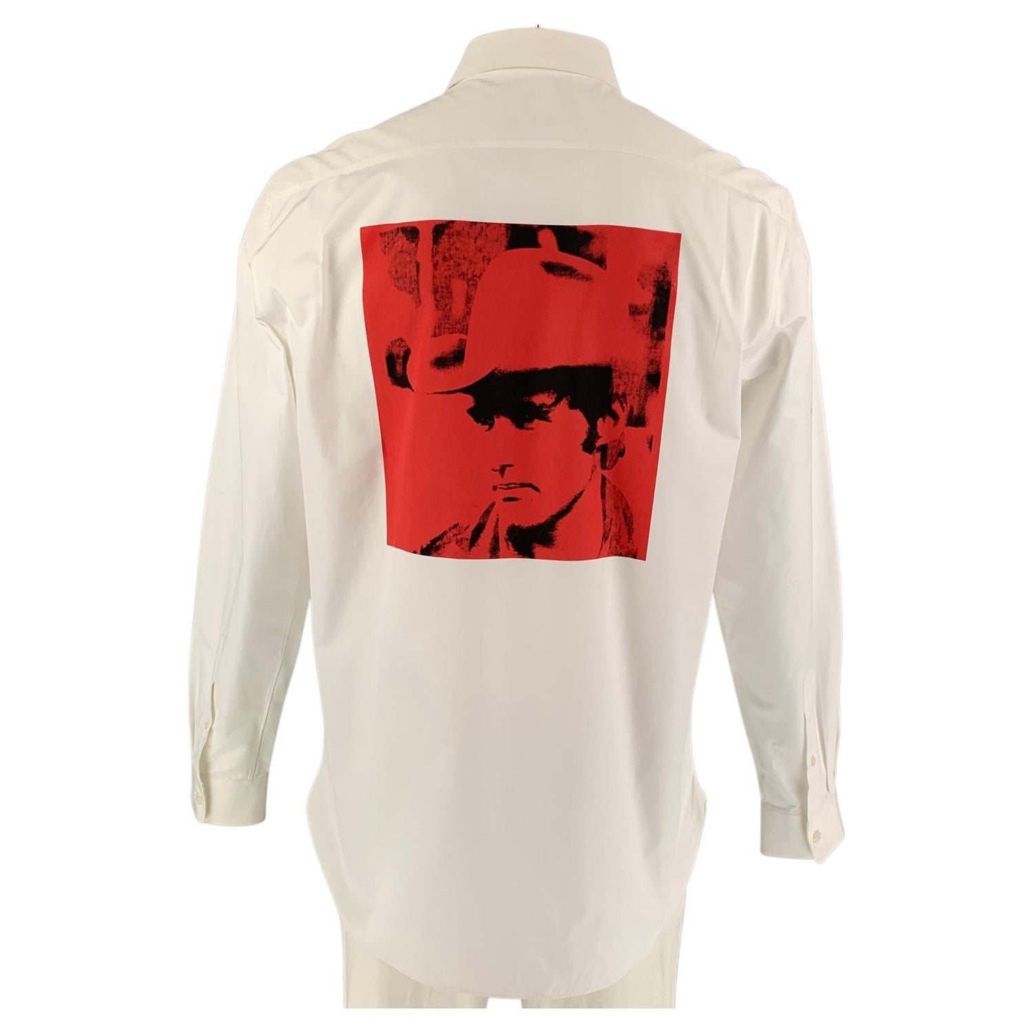 CALVIN KLEIN 205W39NYC Size L White Andy Warhol Print Cotton Button Up Shirt  For Sale at 1stDibs