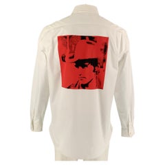 CALVIN KLEIN 205W39NYC Size L White Andy Warhol Print Cotton Button Up Shirt