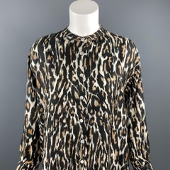 CALVIN KLEIN 205W39NYC Size M Black & Brown Silk Shirt