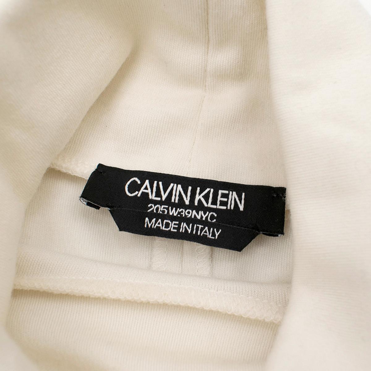 Beige Calvin Klein 205W39NYC Turtleneck Long Dress in Wool Jersey US 4