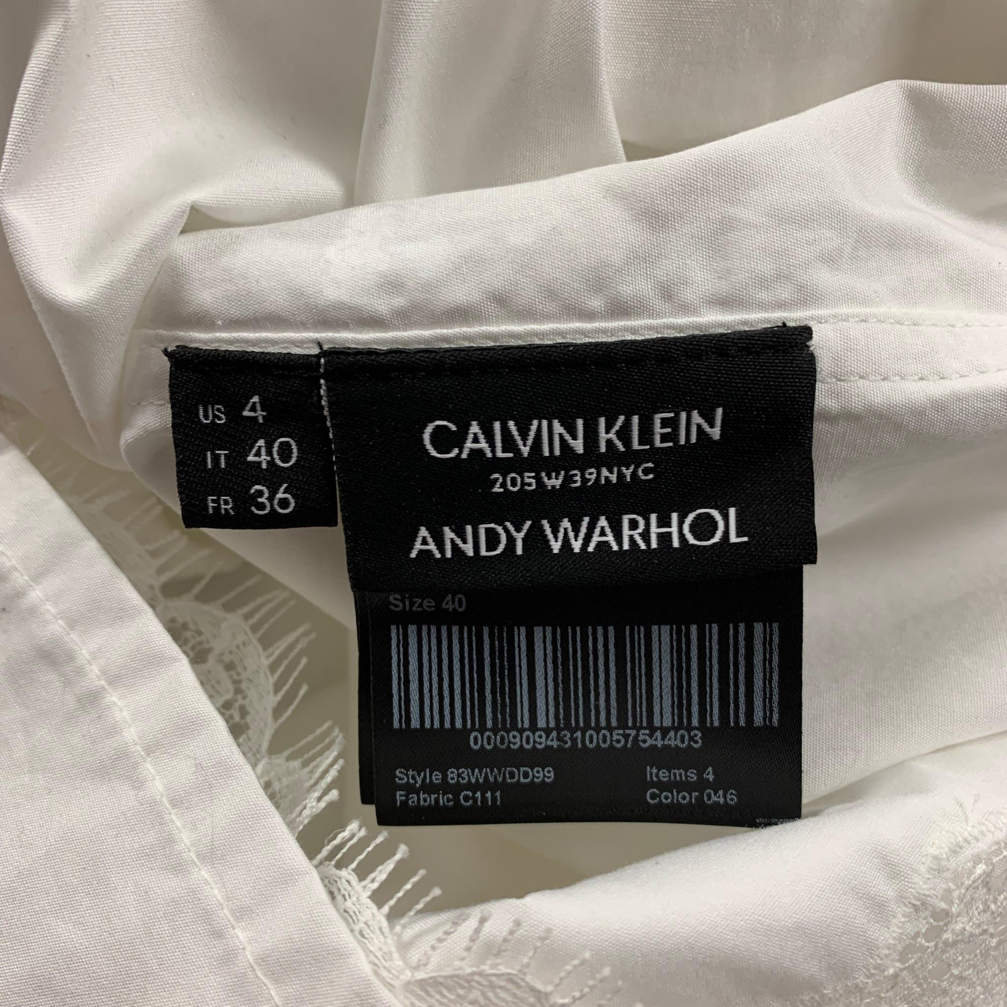 Women's CALVIN KLEIN 205W39NYC x Andy Warhol Size 4 Metallic Digital-Print Cami Dress