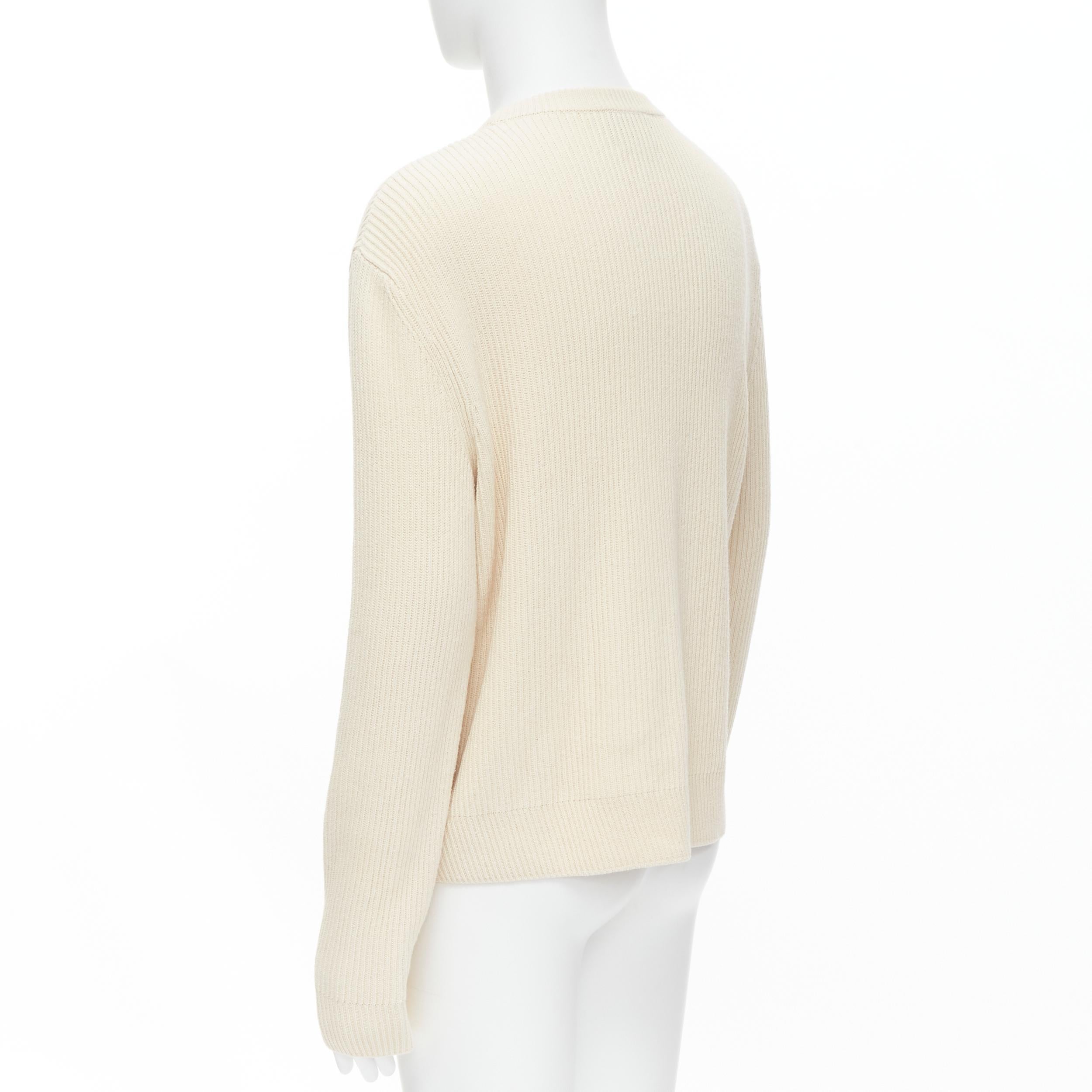 Beige CALVIN KLEIN 295W39NYV Andy Warhol patchwork beige ribbed cotton sweater M