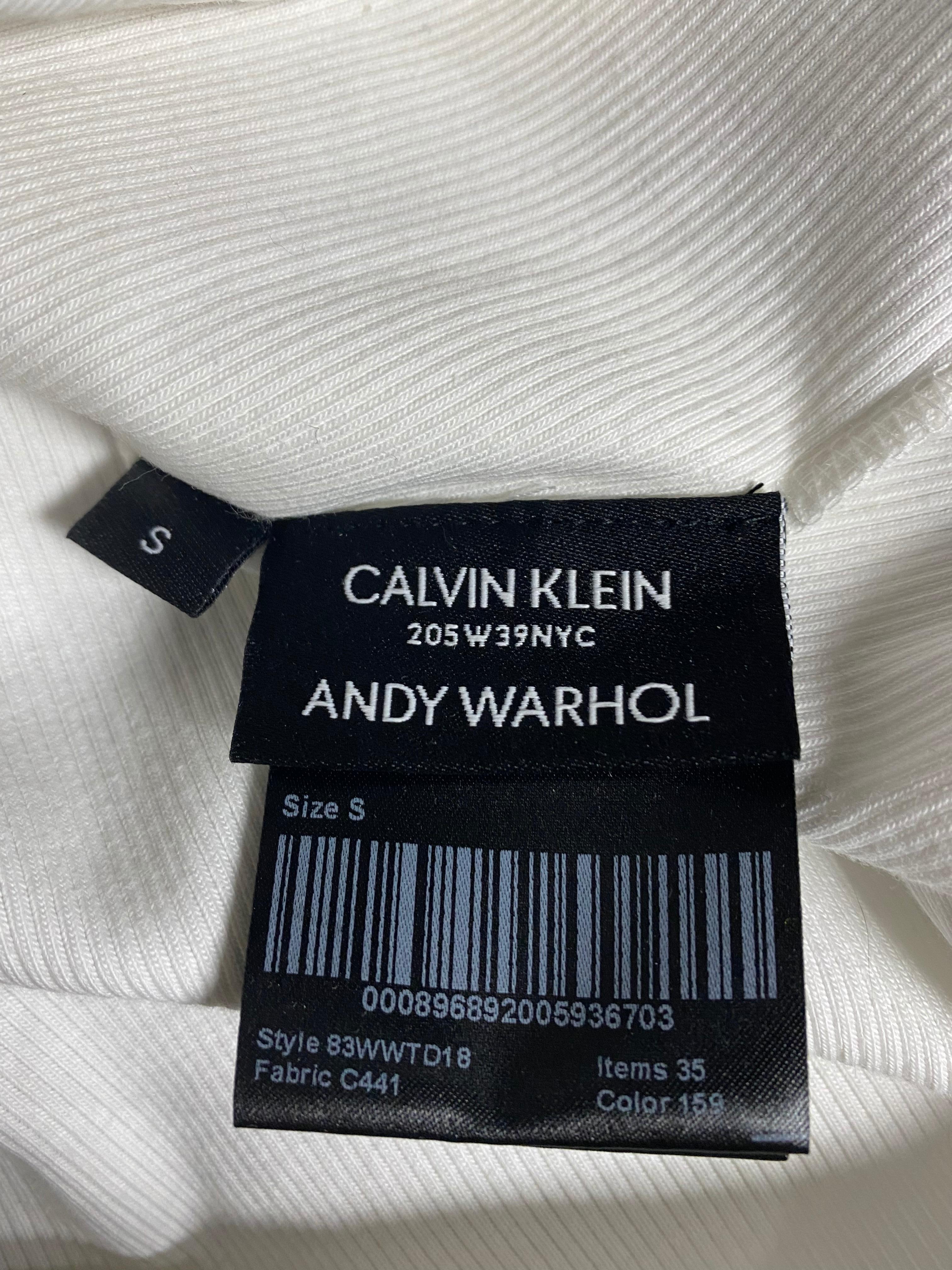 Gray Calvin Klein Andy Warhol White Tank Top, Size Small For Sale