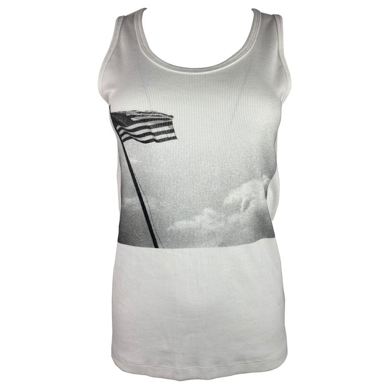 Calvin Klein Andy Warhol White Tank Top, Size Small For Sale at 