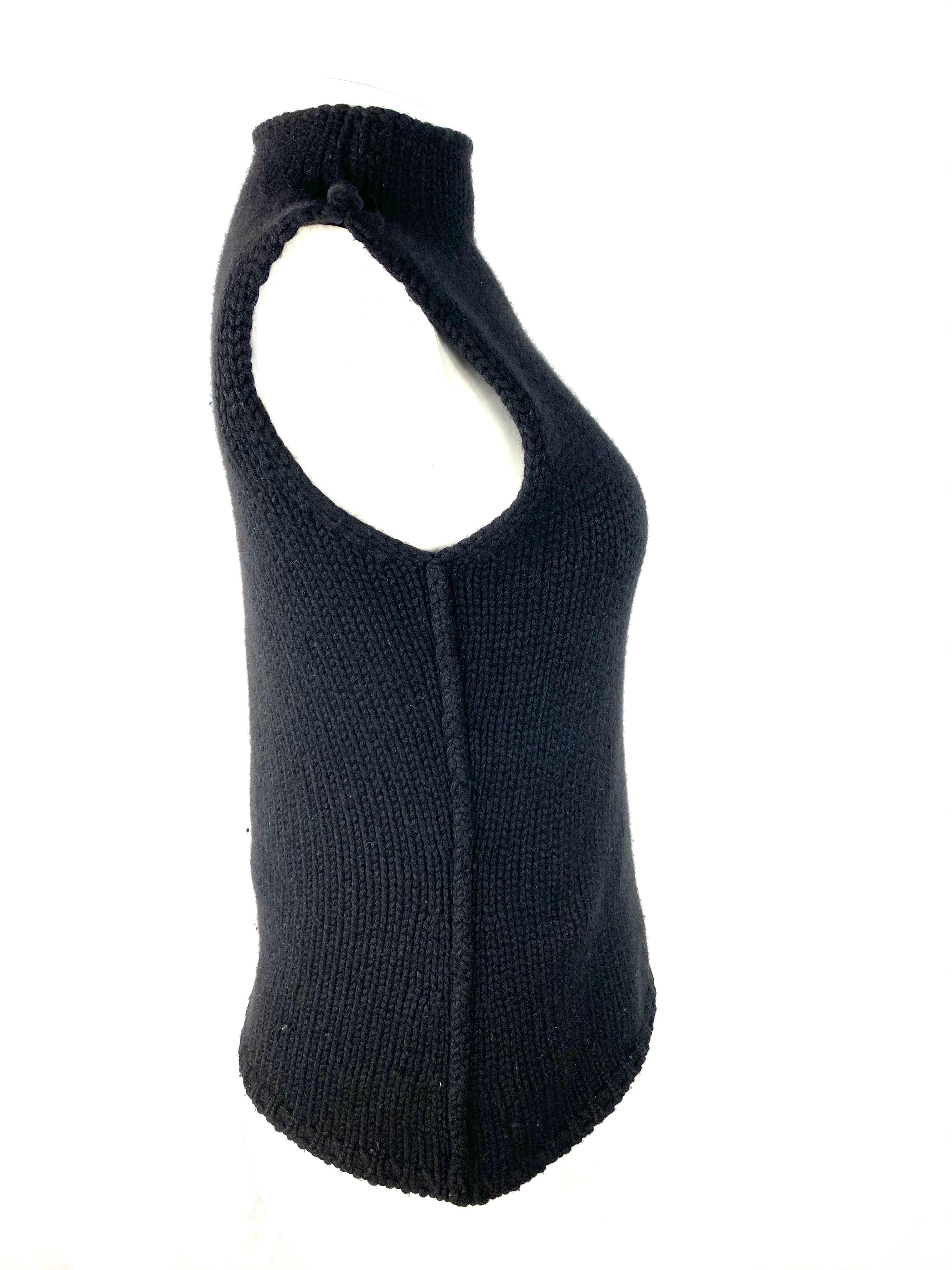 Noir Calvin Klein - Pull à gilet en tricot noir, taille S en vente