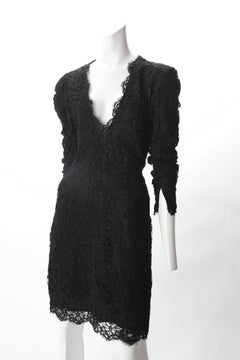 Calvin Klein Black Lace Cocktail Dress, c. 1990s.
