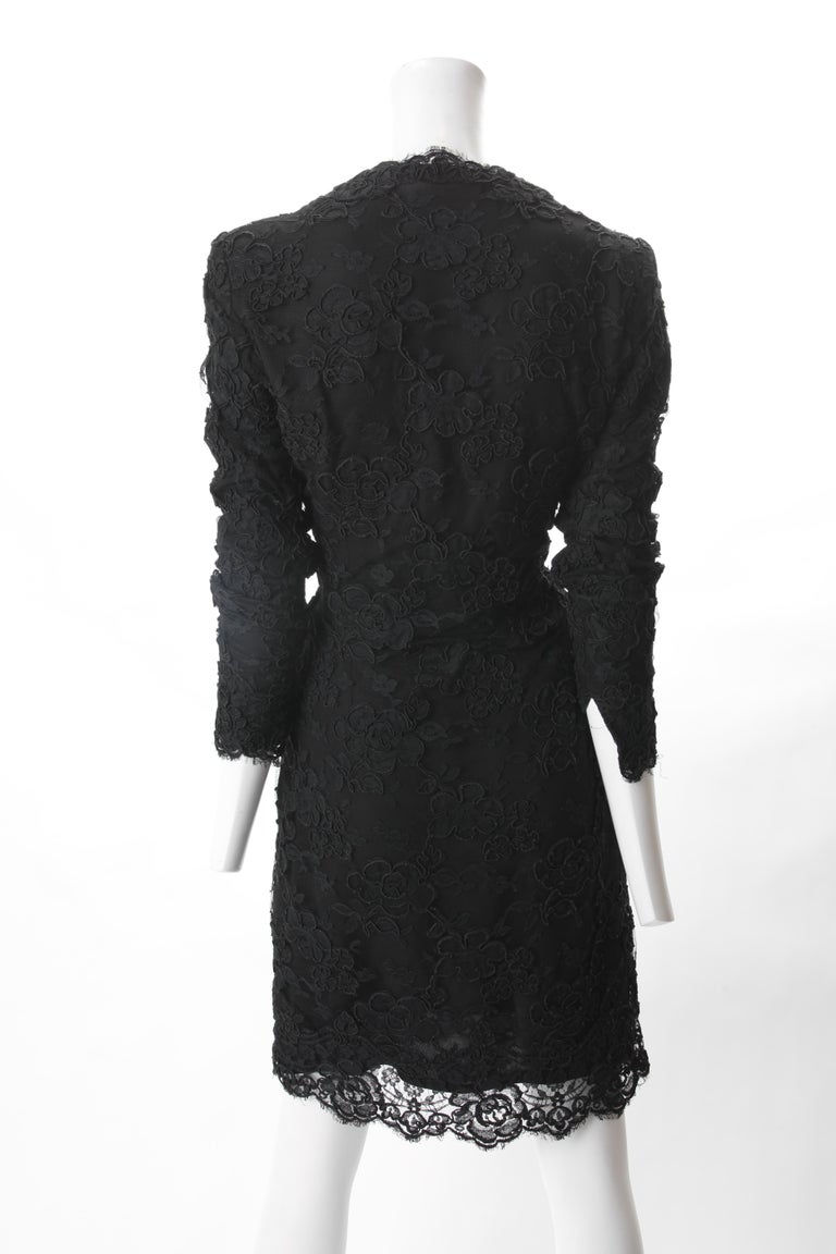 Calvin Klein Black Lace Cocktail Dress, c. 1990s. For Sale at 1stDibs | calvin  klein black evening dress, calvin klein lace dress, etam velvet purple dress