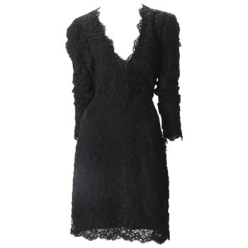 Calvin Klein Black Lace Cocktail Dress, c. 1990s.