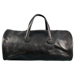 CALVIN KLEIN Black Leather Duffle Bag