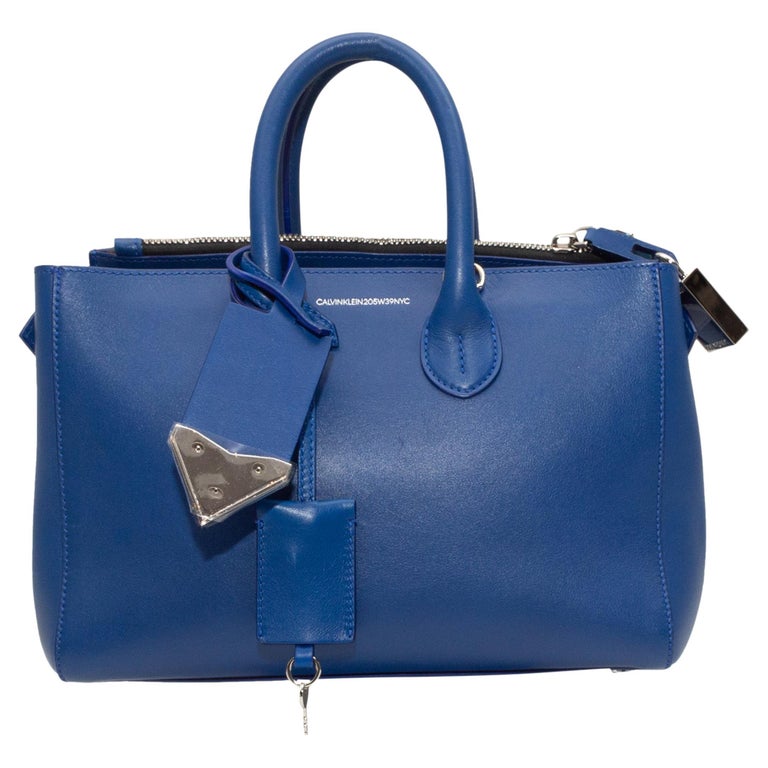 Calvin Klein Blue 205W39NYC Leather Handbag For Sale at 1stDibs