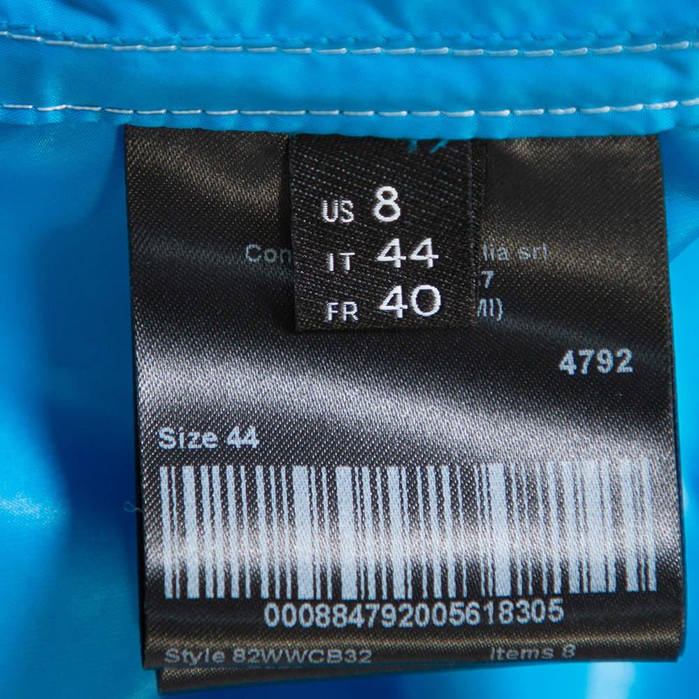 Calvin Klein Blue Synthetic Zip Front Oversized Rain Overcoat M For Sale 3