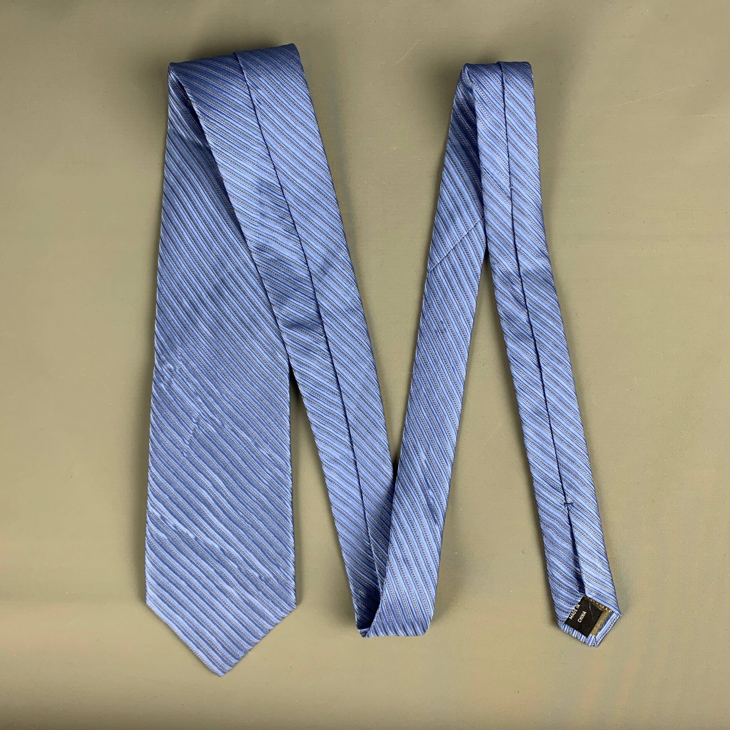 CALVIN KLEIN Cravate en soie texturée bleue Pour hommes en vente