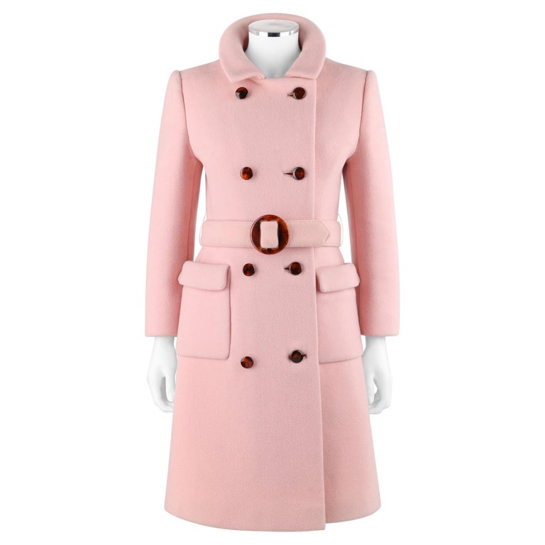 CALVIN KLEIN 's Mod Soft Pink Wool Tortoise Shell Belted Top Coat at  1stDibs | calvin klein top coat, calvin klein pink coat