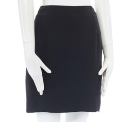 CALVIN KLEIN COLLECTION Minifalda negra con cremallera oculta 100% seda 25
