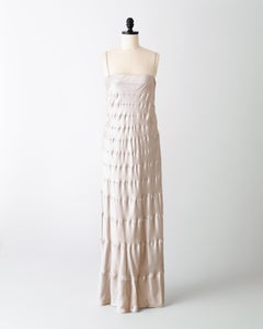 Calvin Klein Collection 1990s Silver Silk Gown (XS)