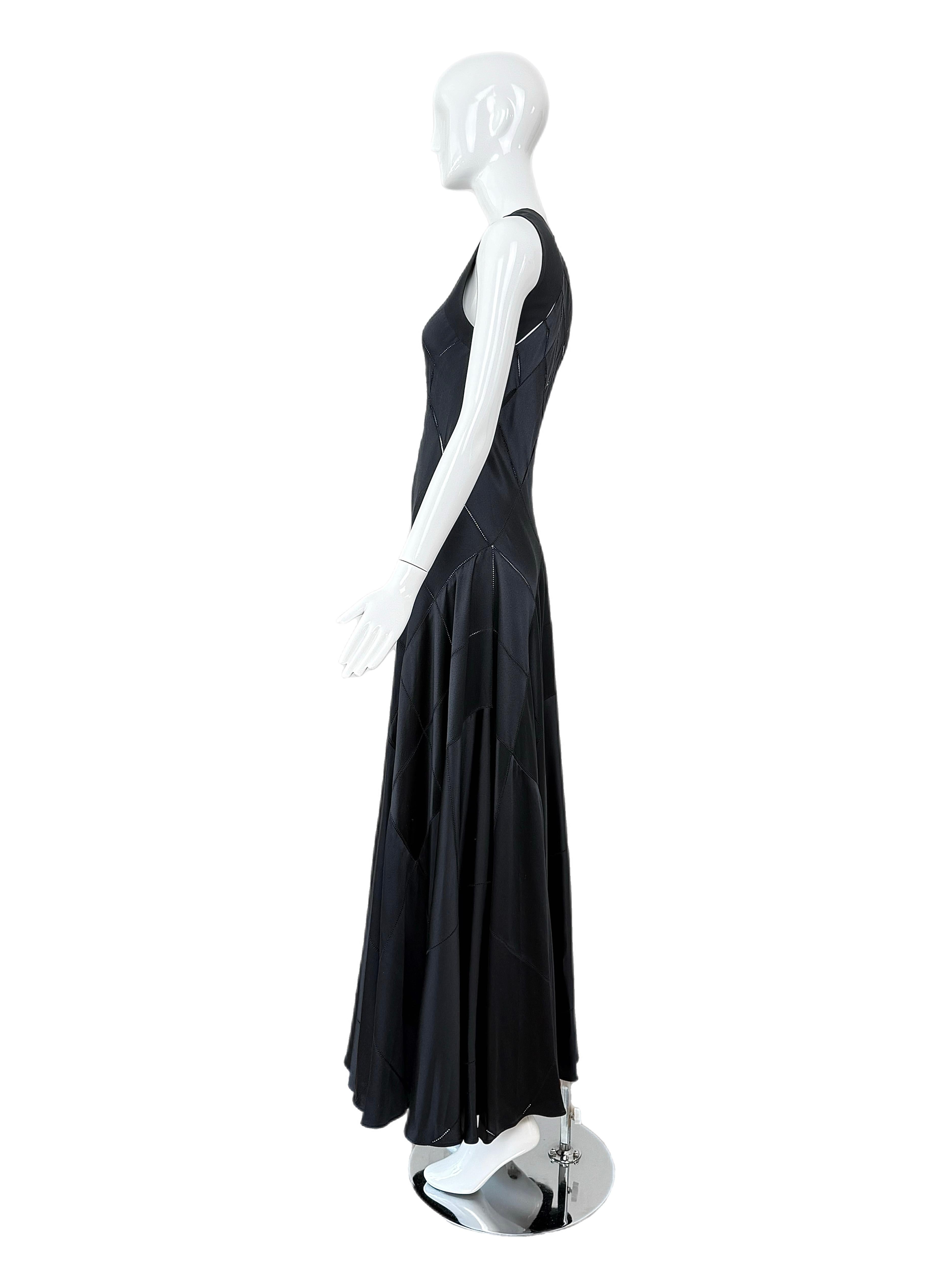 CALVIN KLEIN COLLECTION 2002 Vintage Runway Silk Cut Out Abendkleid Maxikleid im Angebot 5