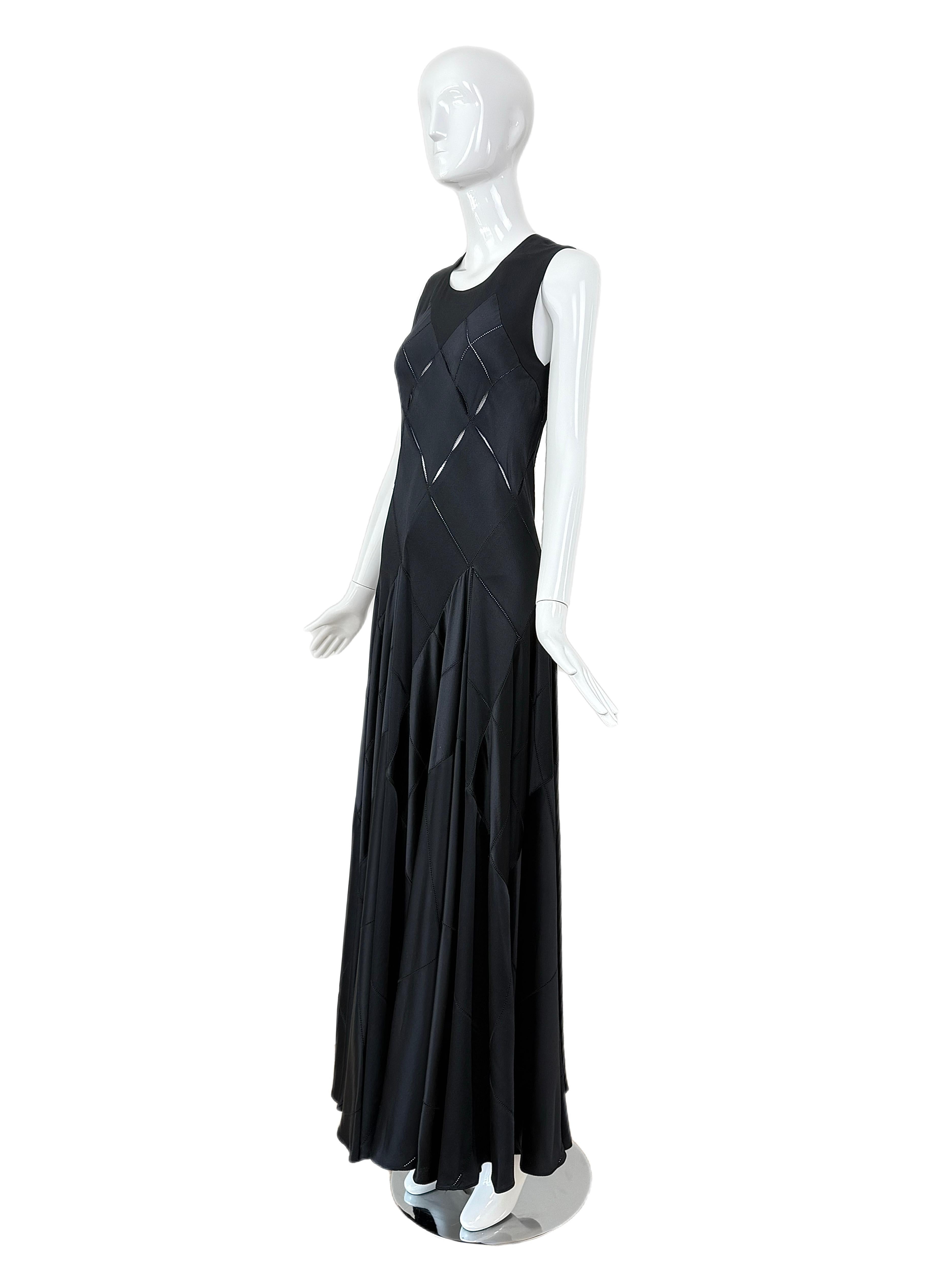 CALVIN KLEIN COLLECTION 2002 Vintage Runway Silk Cut Out Abendkleid Maxikleid im Angebot 4