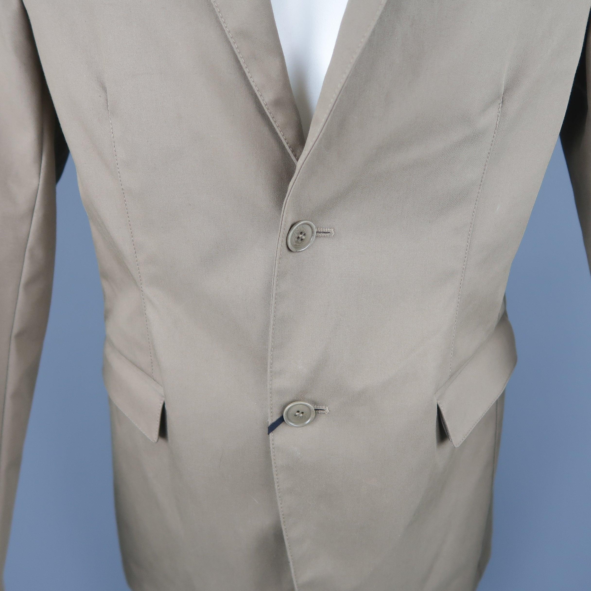 Men's CALVIN KLEIN COLLECTION 38 Taupe Cotton Blend Notch Lapel Sport Coat Jacket For Sale