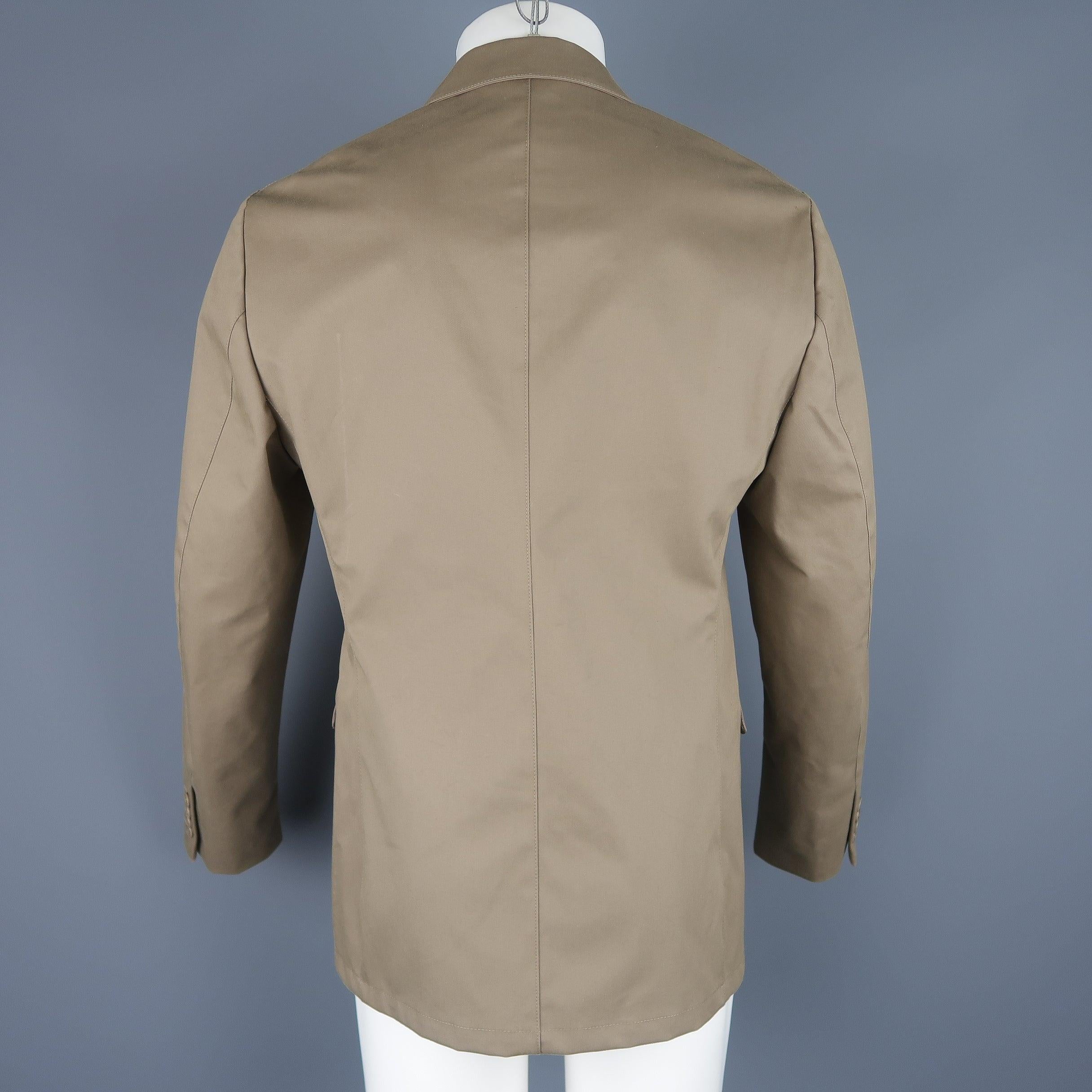 CALVIN KLEIN COLLECTION 38 Taupe Cotton Blend Notch Lapel Sport Coat Jacket For Sale 1