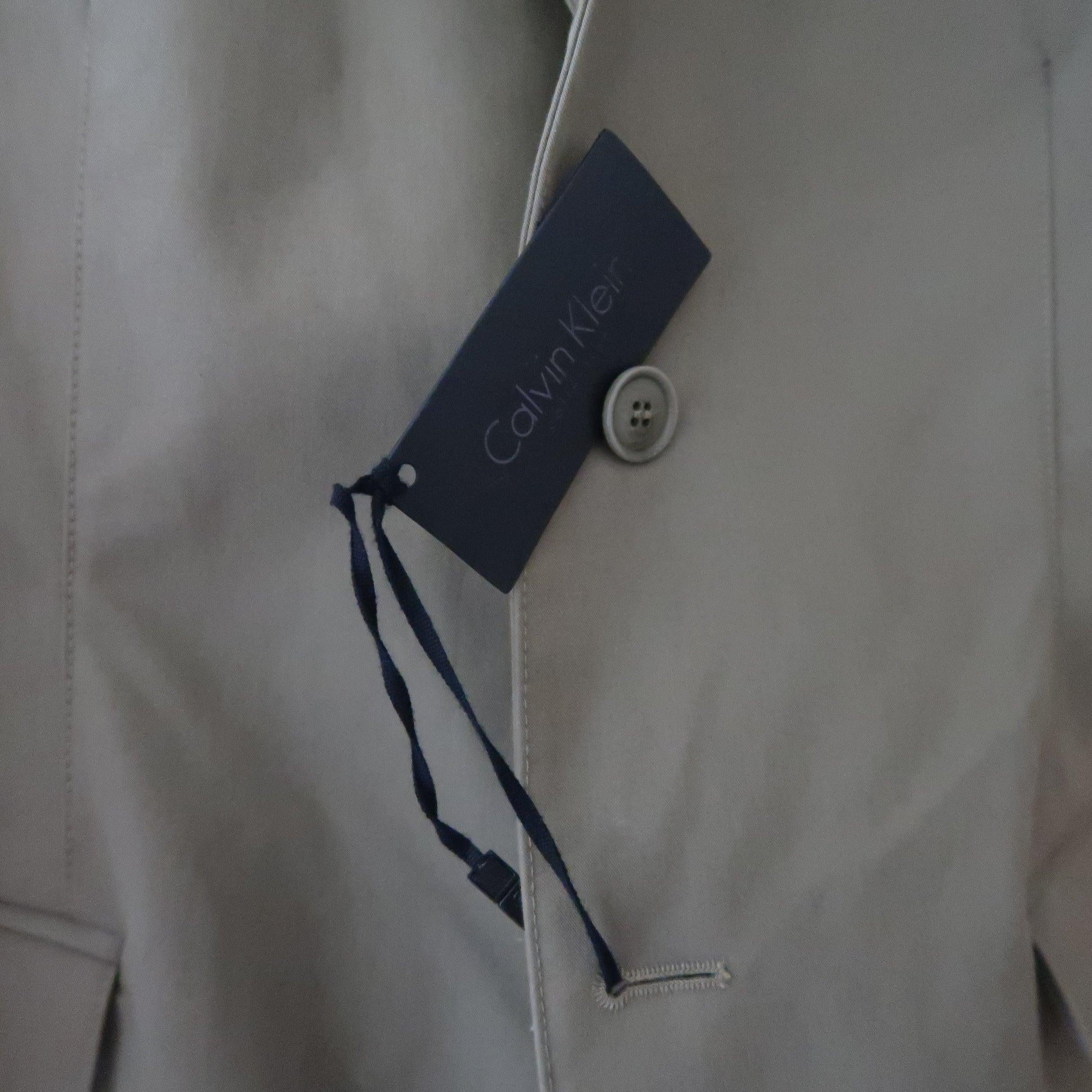 CALVIN KLEIN COLLECTION 38 Taupe Cotton Blend Notch Lapel Sport Coat Jacket For Sale 3