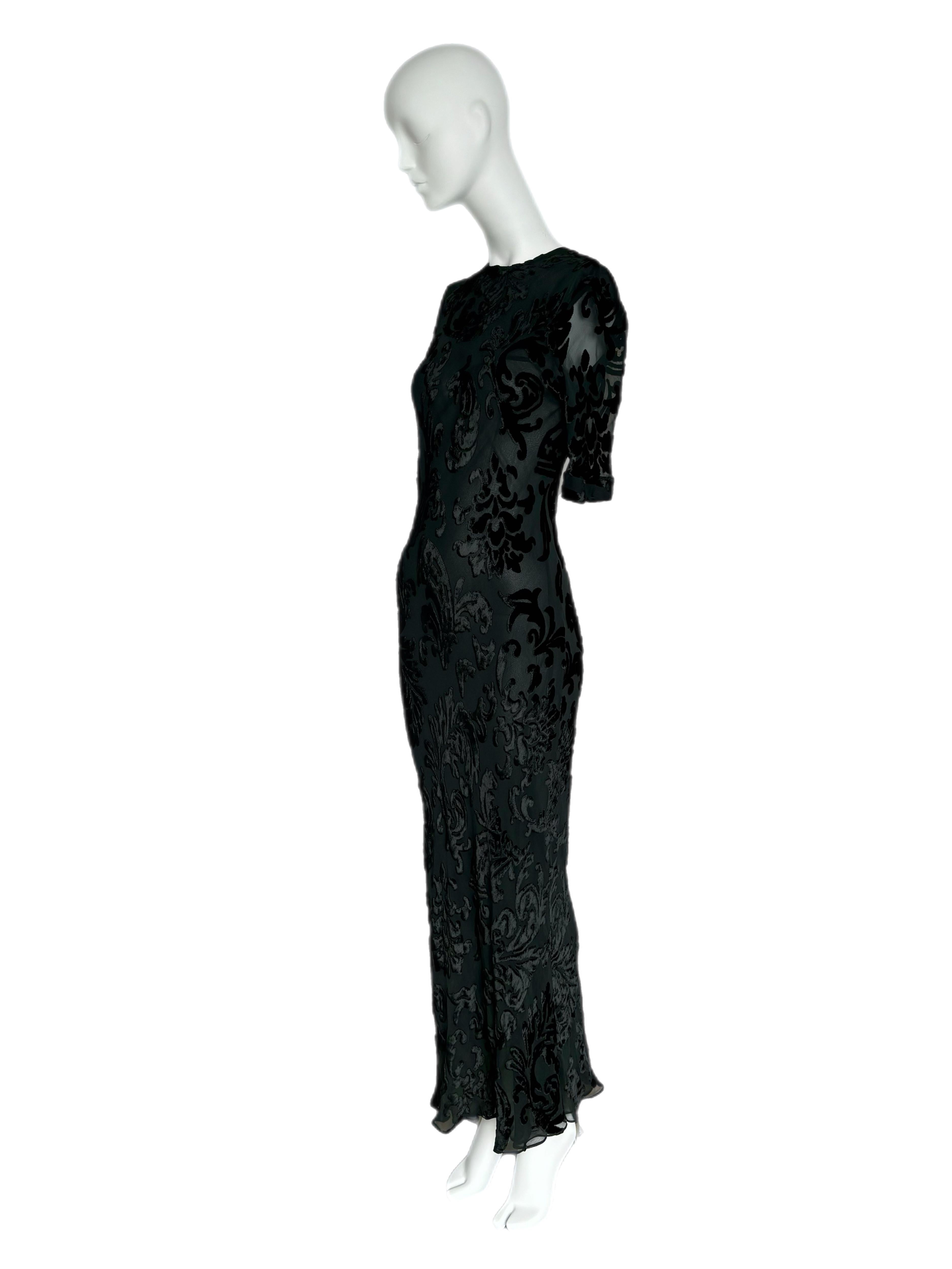 CALVIN KLEIN COLLECTION 90's Vintage Evening Gown Maxi Dress In Excellent Condition In Leonardo, NJ