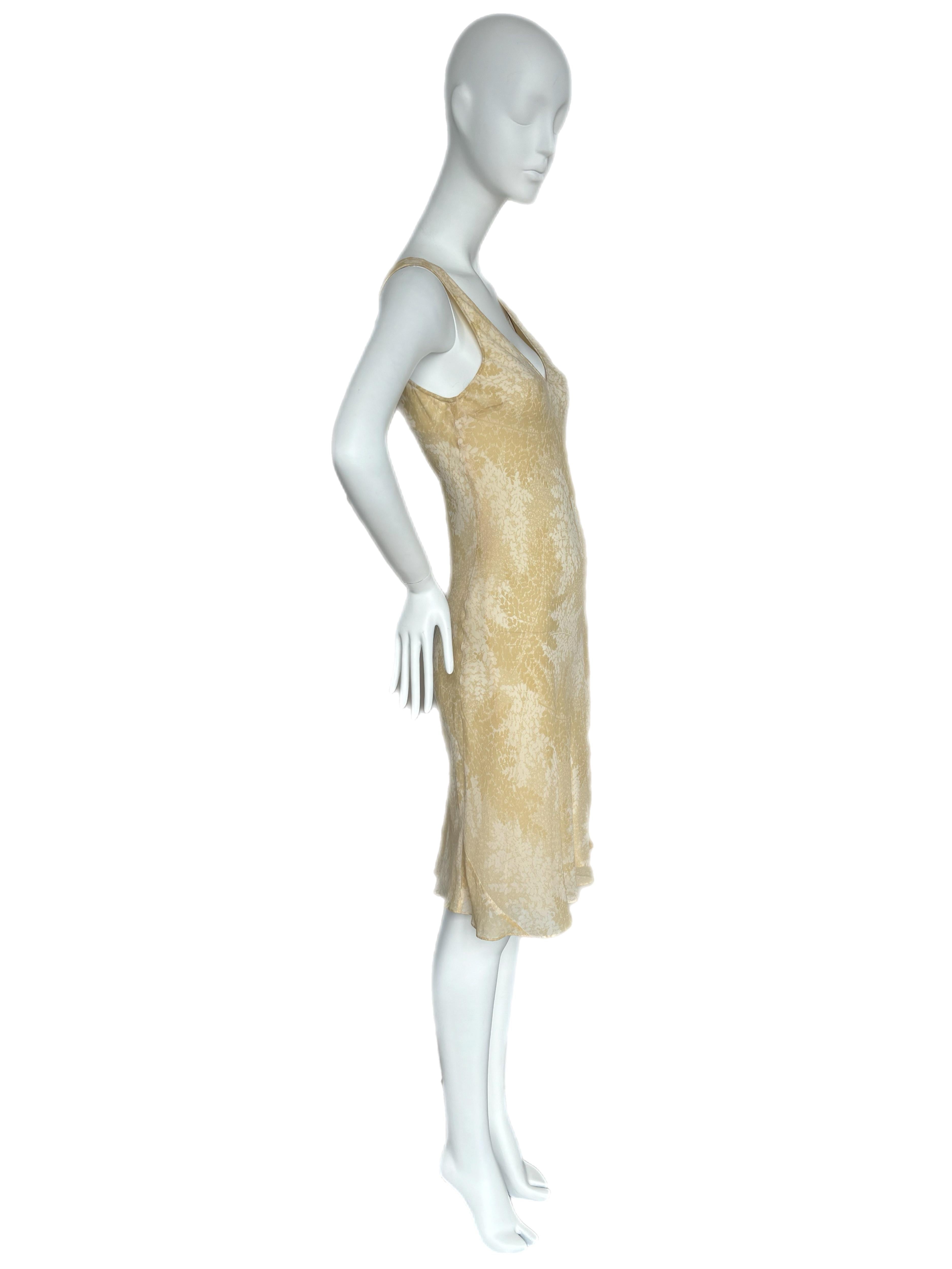Women's CALVIN KLEIN COLLECTION 90's Vintage Silk Slip Floral Dress For Sale